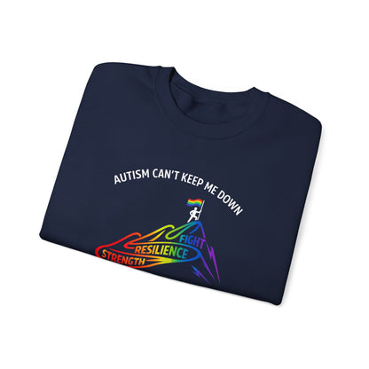 Autism Can't Keep Me Down Fight Resilience Strength Sweatshirt