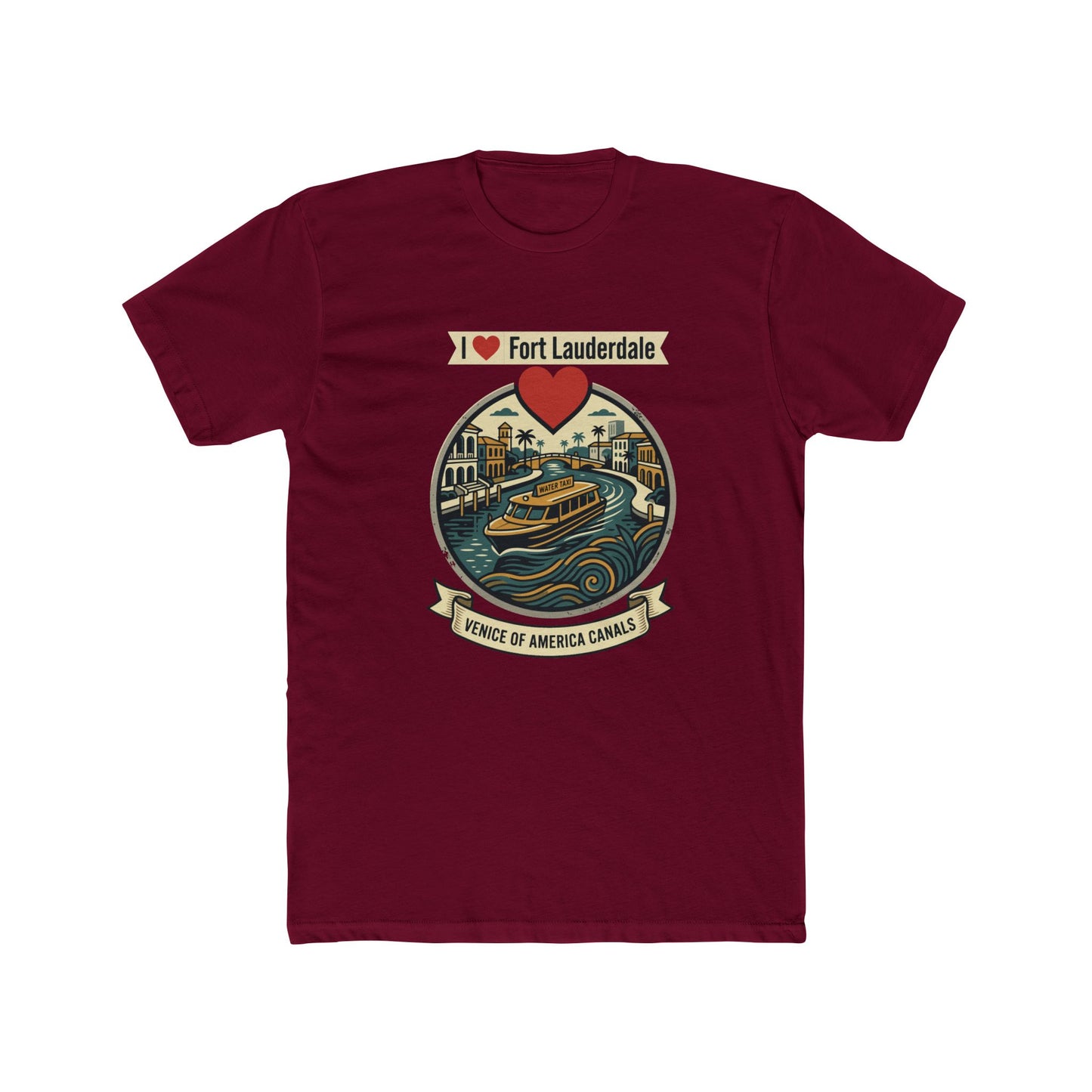 I Heart Fort Lauderdale Canals T‑Shirt — Venice of America Boat Graphic Tee