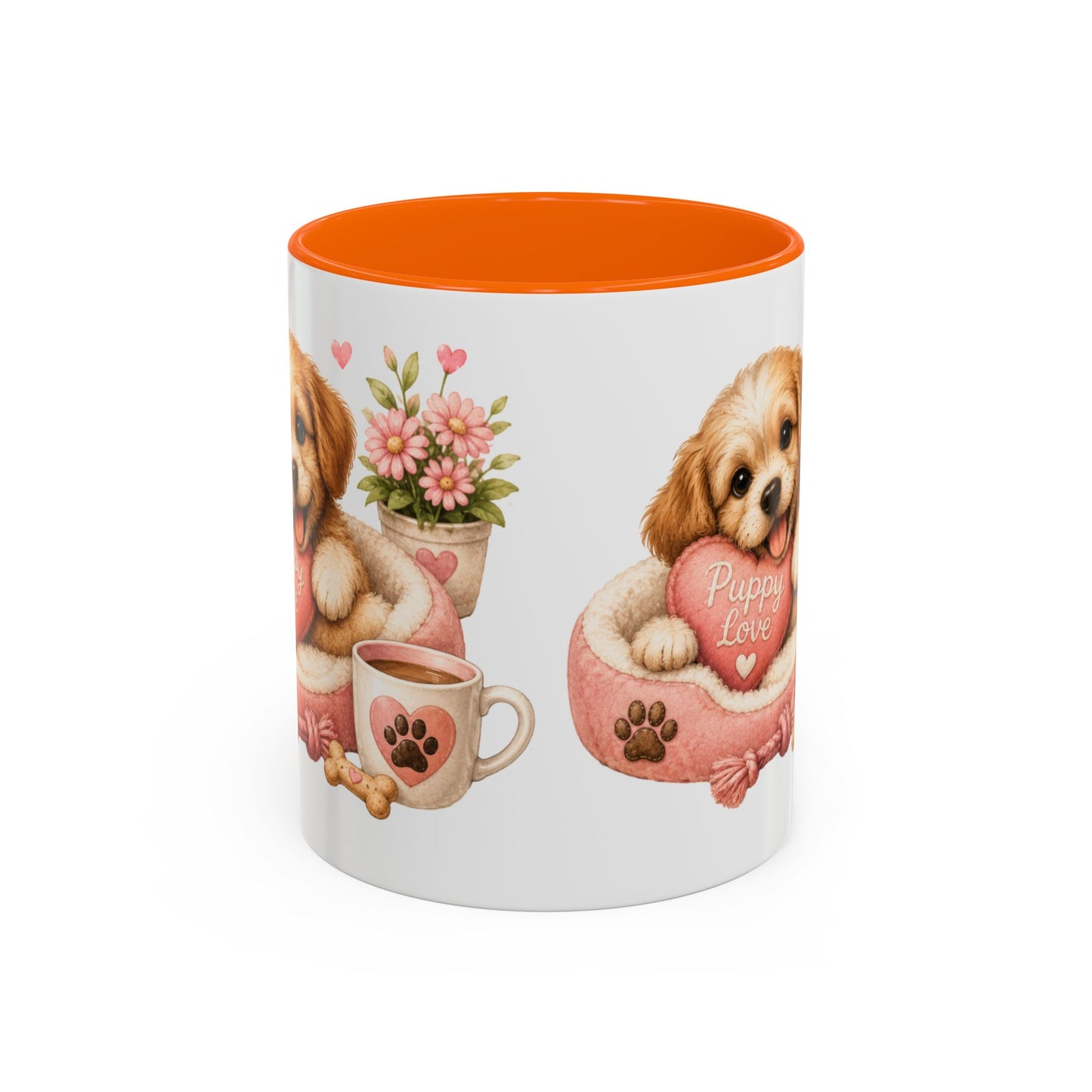 Puppy Love Coffee Mug — Cute Dog Heart Accent Mug (11/15oz)