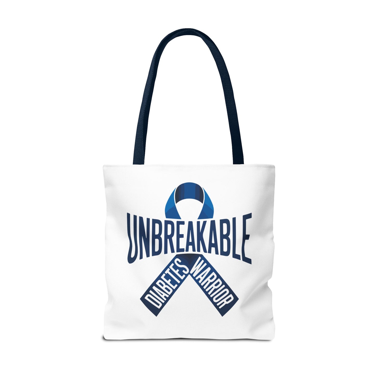 Diabetes Warrior Unbreakable Tote Bag – Blue Awareness Ribbon All-Over Print
