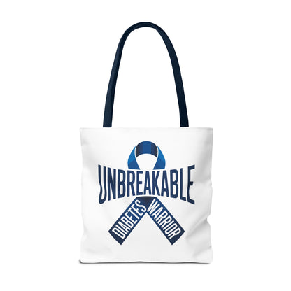 Diabetes Warrior Unbreakable Tote Bag – Blue Awareness Ribbon All-Over Print
