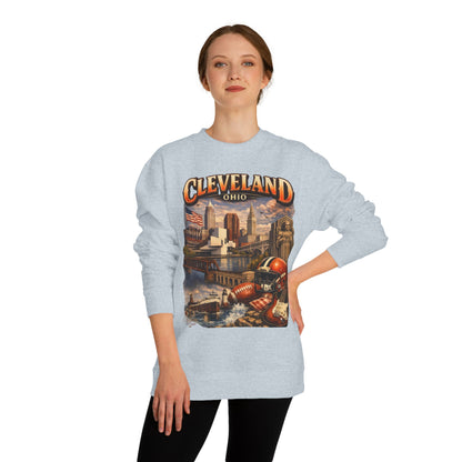 Cleveland Retro Cityscape Sweatshirt — Ohio Pride Football & Rock Design