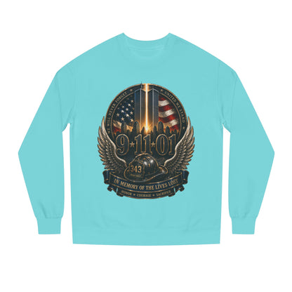 9/11 Memorial Crewneck Sweatshirt — Tribute to Fallen Heroes