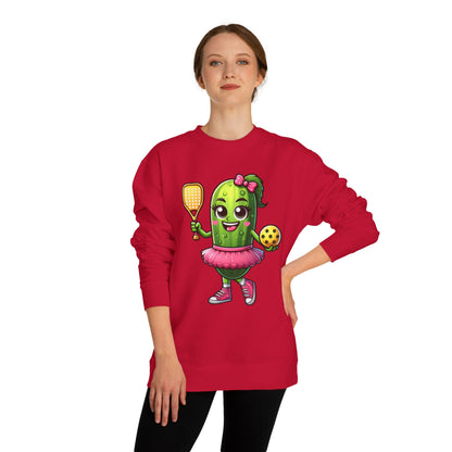 Pickle Paddle T-Shirt — Cute Pickle Playing Pickleball Crewneck