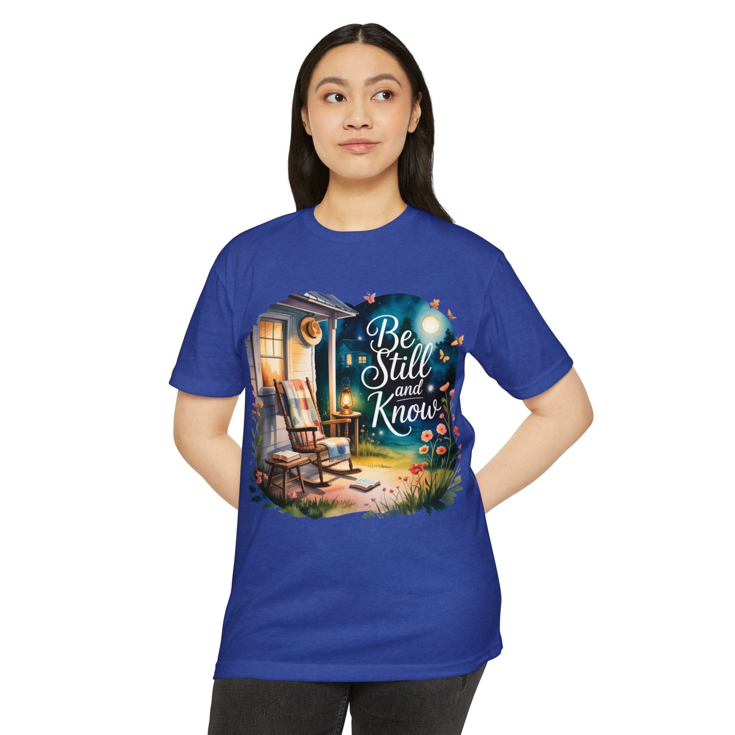 Be Still and Know T-Shirt — Cozy Porch & Moonlight Faith Tee
