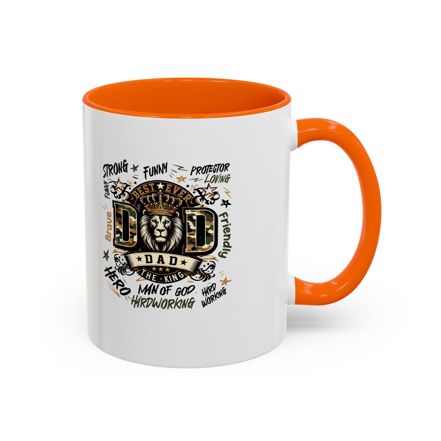 Dad King Lion Coffee Mug — 'Dad: The King' Accent 11/15oz Gift