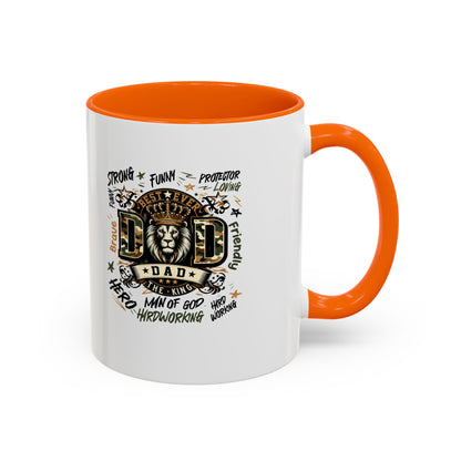 Dad King Lion Coffee Mug — 'Dad: The King' Accent 11/15oz Gift