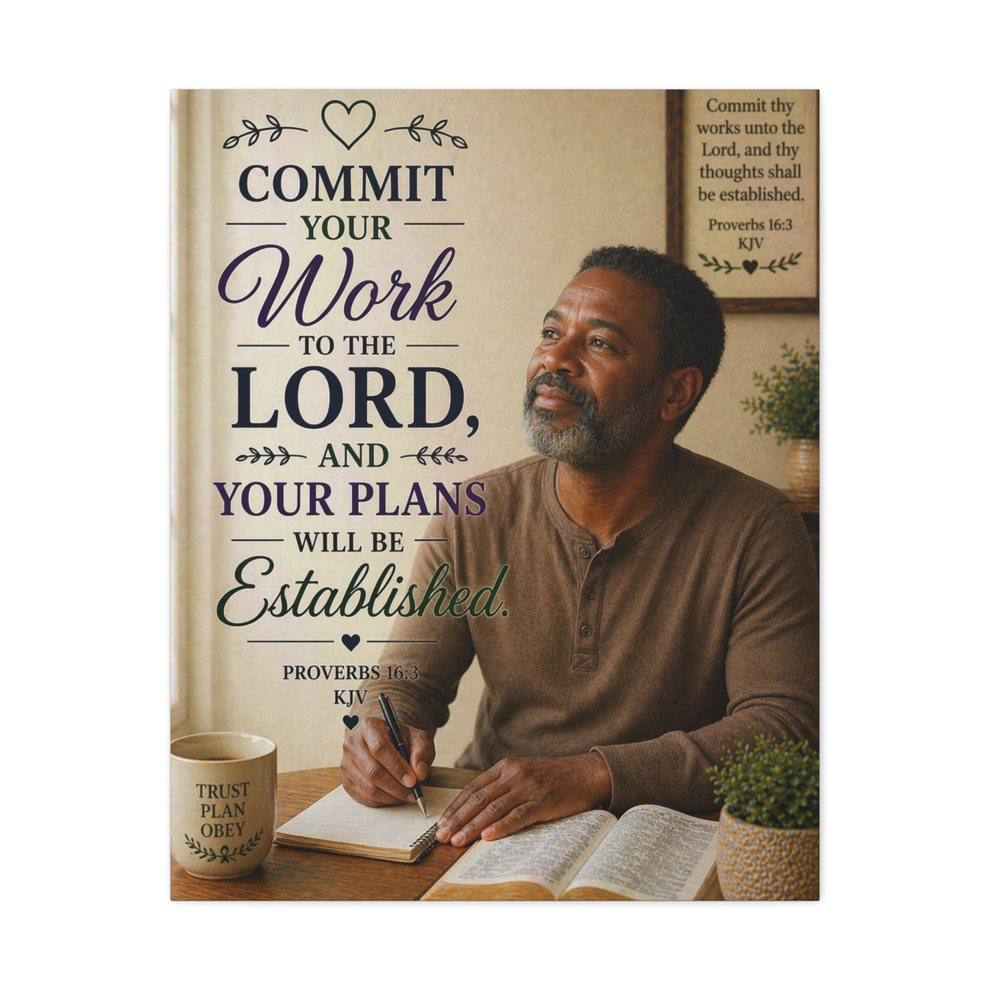 Inspirational Scripture Canvas — "Commit Your Work to the Lord" Wall Art