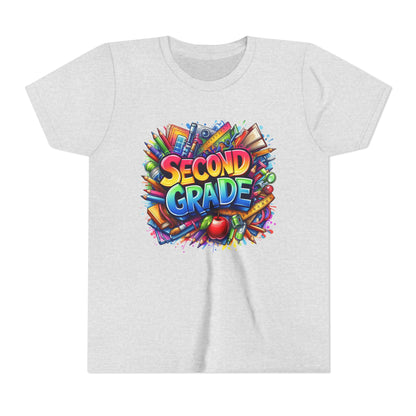 Second Grade Youth Tee — Colorful Back-to-School Kids T-Shirt