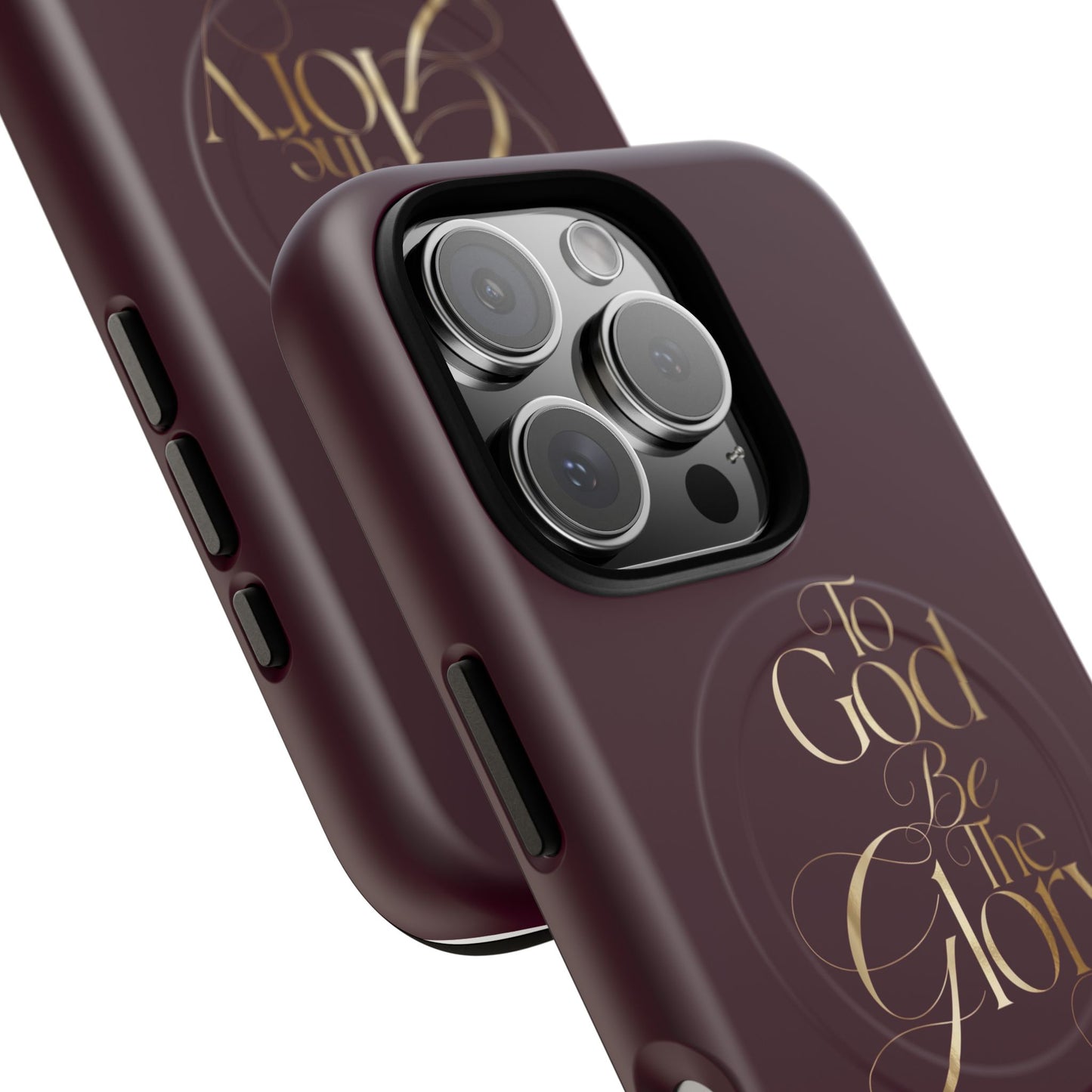"To God Be The Glory" Tough Magnetic Phone Case — Burgundy Christian iPhone Cover