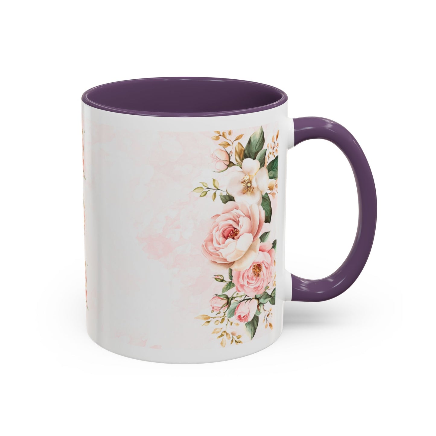 Mom Floral Accent Coffee Mug — Pink Roses Mother's Day Gift (11/15oz)
