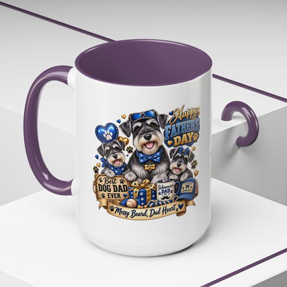 Father's Day Dog Dad Coffee Mug — "Happy Father's Day" Accent Mug (11/15oz)