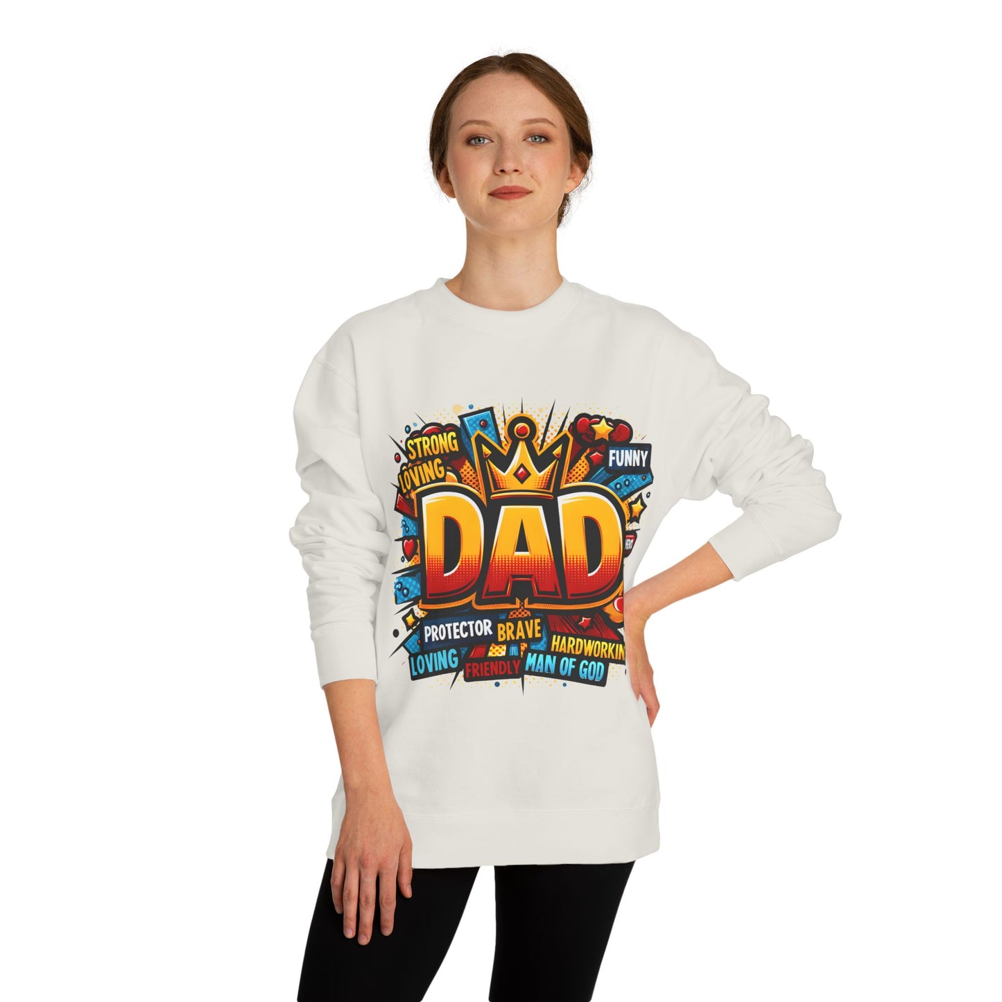 Dad Graphic Sweatshirt – Crowned 'DAD' Tribute Design for Father’s Day