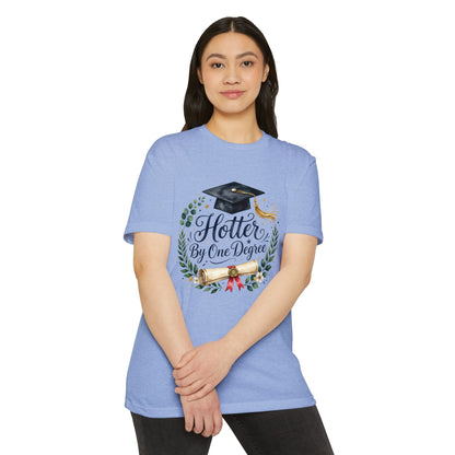 Graduation T-Shirt — "Hotter By One Degree" Cap & Diploma Design