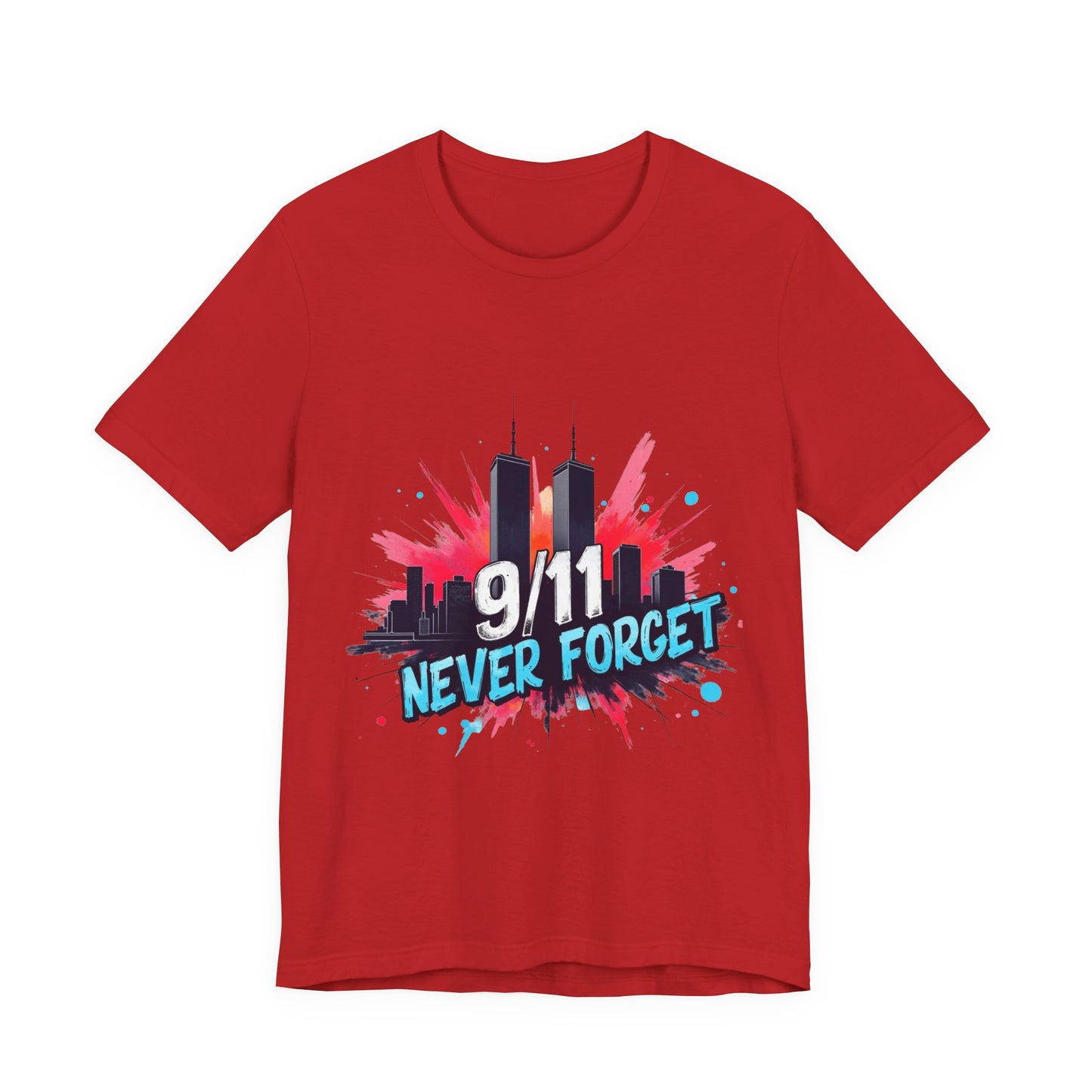 9/11 Never Forget T-Shirt — Patriotic Memorial Tee with Twin Towers Graphic