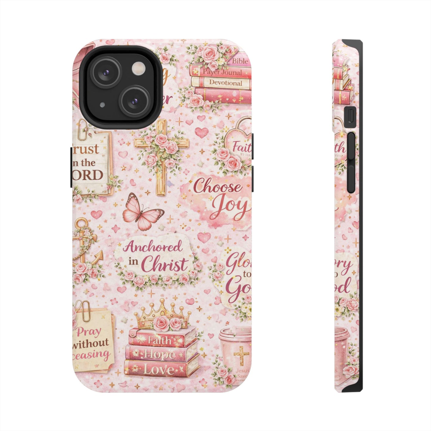 Anchored In Christ Phone Case | Christian floral iPhone Case