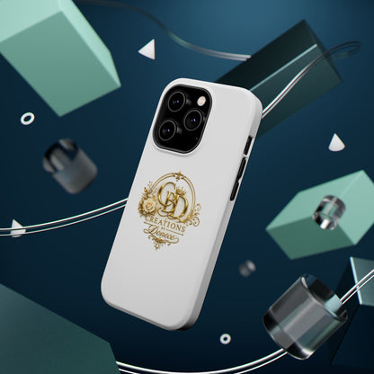 Magnetic Impact-Resistant Phone Case — Gold Floral Crest Logo