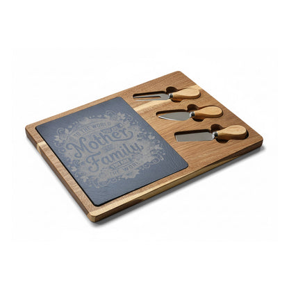Engraved Charcuterie Board — "To the World You Are a Mother" Serving Set