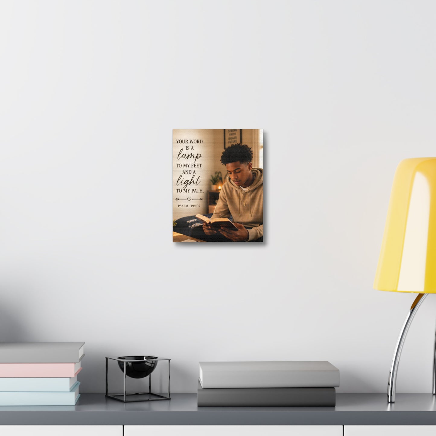 Stretched Canvas - "Your Word Is A Lamp" Psalm 119:105 Christian Wall Art