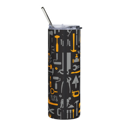 20oz Stainless Tumbler — “No Worries Daddy Can Fix It” Tool-Pattern Travel Cup