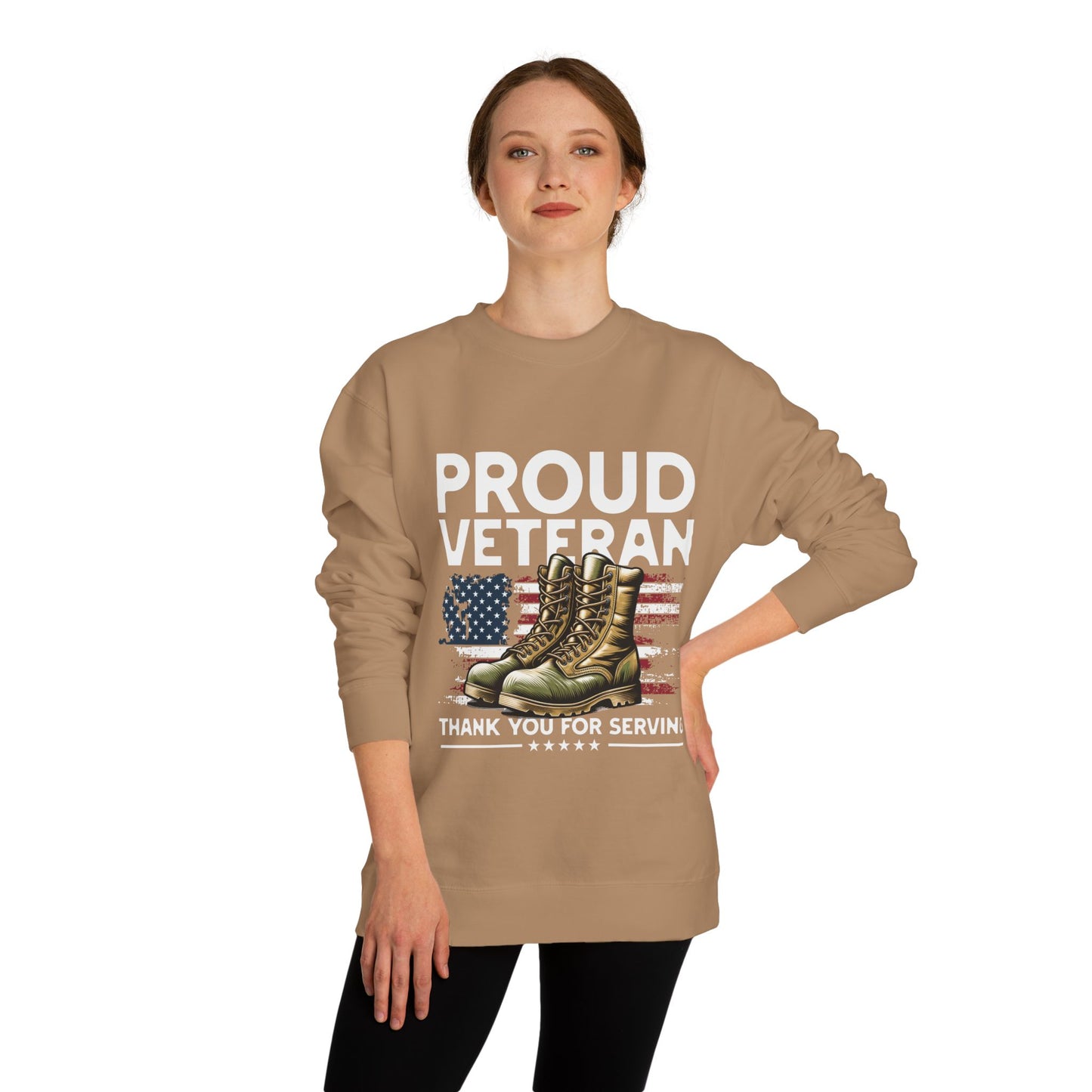 Proud Veteran Crewneck Sweatshirt - Thank You For Serving