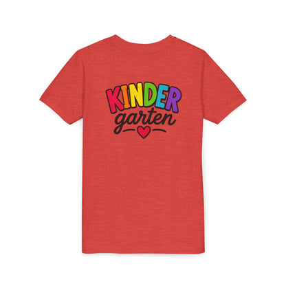 Kindergarten Rainbow Youth Tee — 'Kindergarten' Colorful Back-to-School Shirt