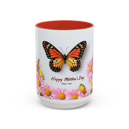 Mother's Day Butterfly Coffee Mug — "Happy Mother's Day" Floral 11/15oz Accent Mug