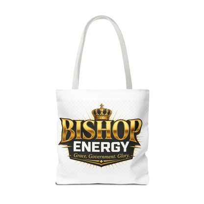 Bishop Energy Tote Bag — Gold Crown Logo Tote for Church Leaders & Faith Events