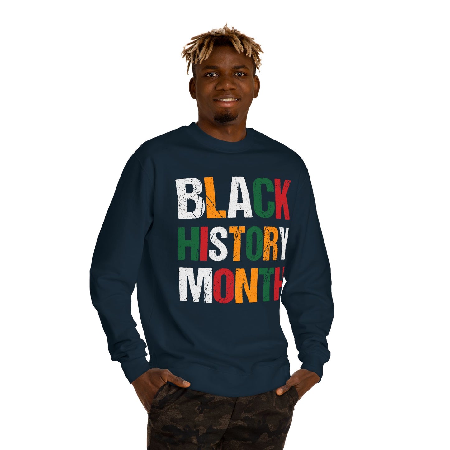 Black History Month Sweatshirt — Bold Retro Block Letter Crewneck