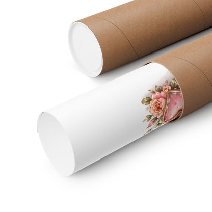 Christian Scripture Matte Poster - Floral 'Jesus Saves' & Encouraging Verses (Vertical)