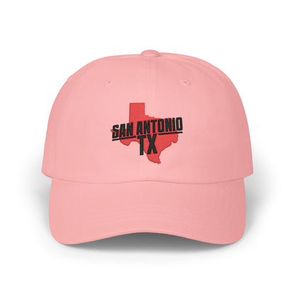 San Antonio TX Dad Cap — Embroidered Texas Outline Baseball Hat