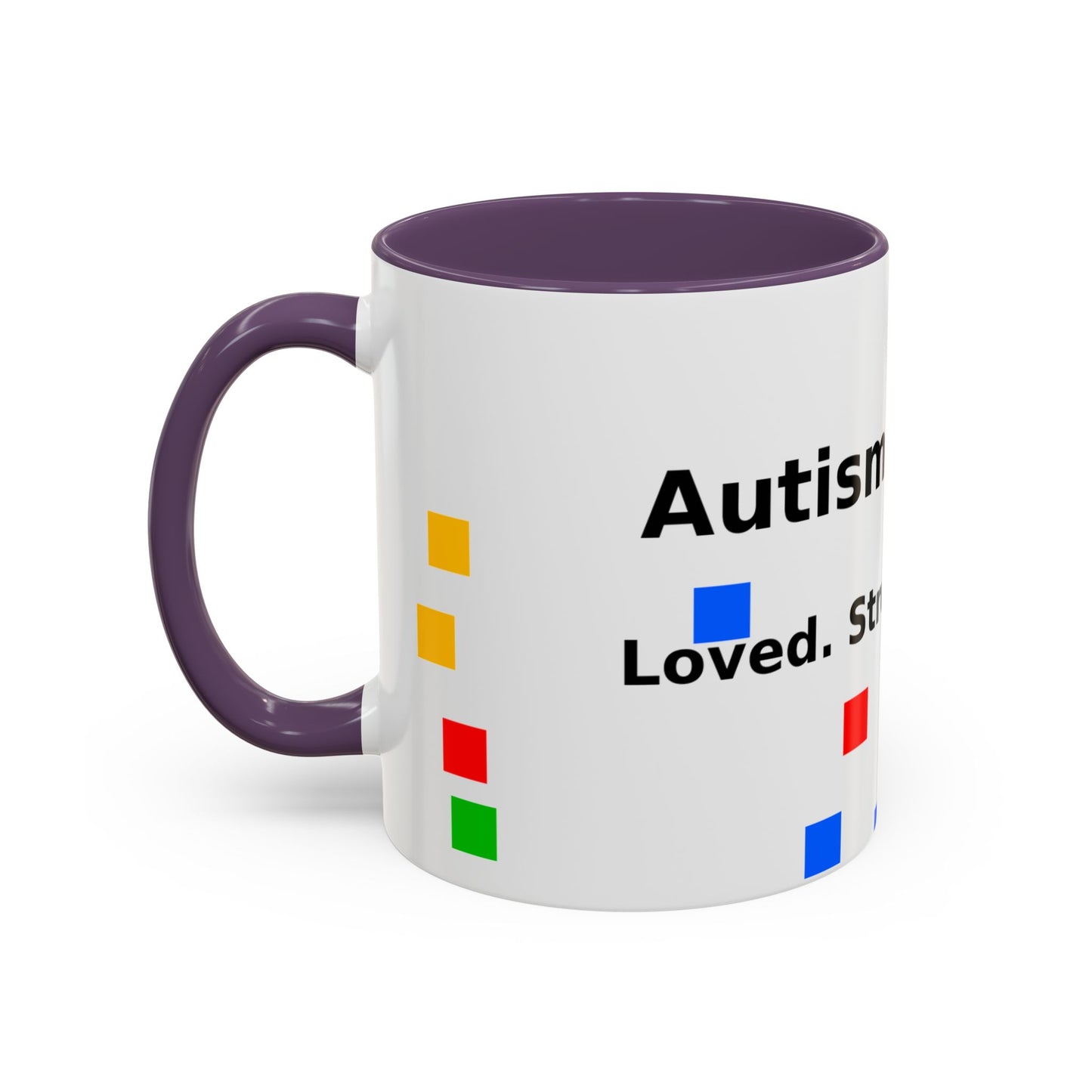Autism Warrior Accent Coffee Mug – Bold Puzzle Pieces, Proud. Strong. Unique. (11/15oz)