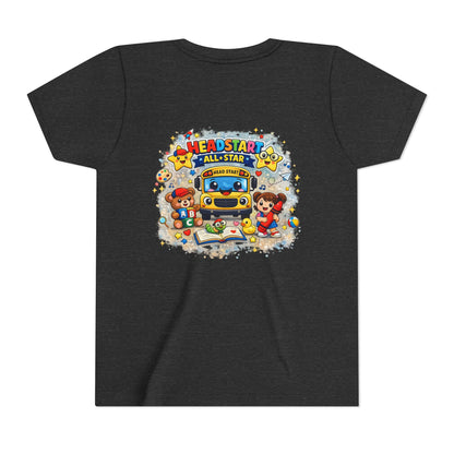 Youth Tee — "Headstart All-Star" Cute School Bus & Characters Back-to-School Shirt