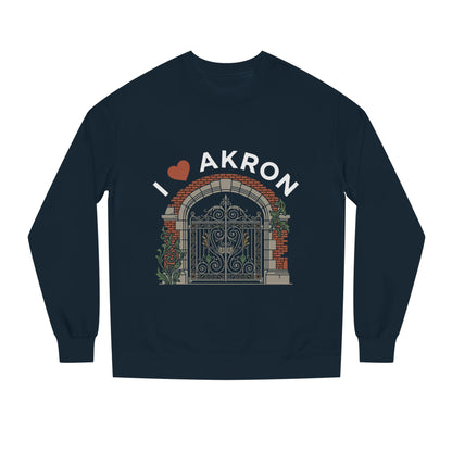 I  Akron Crewneck Sweatshirt — Vintage Gate Illustration, City Pride Pullover