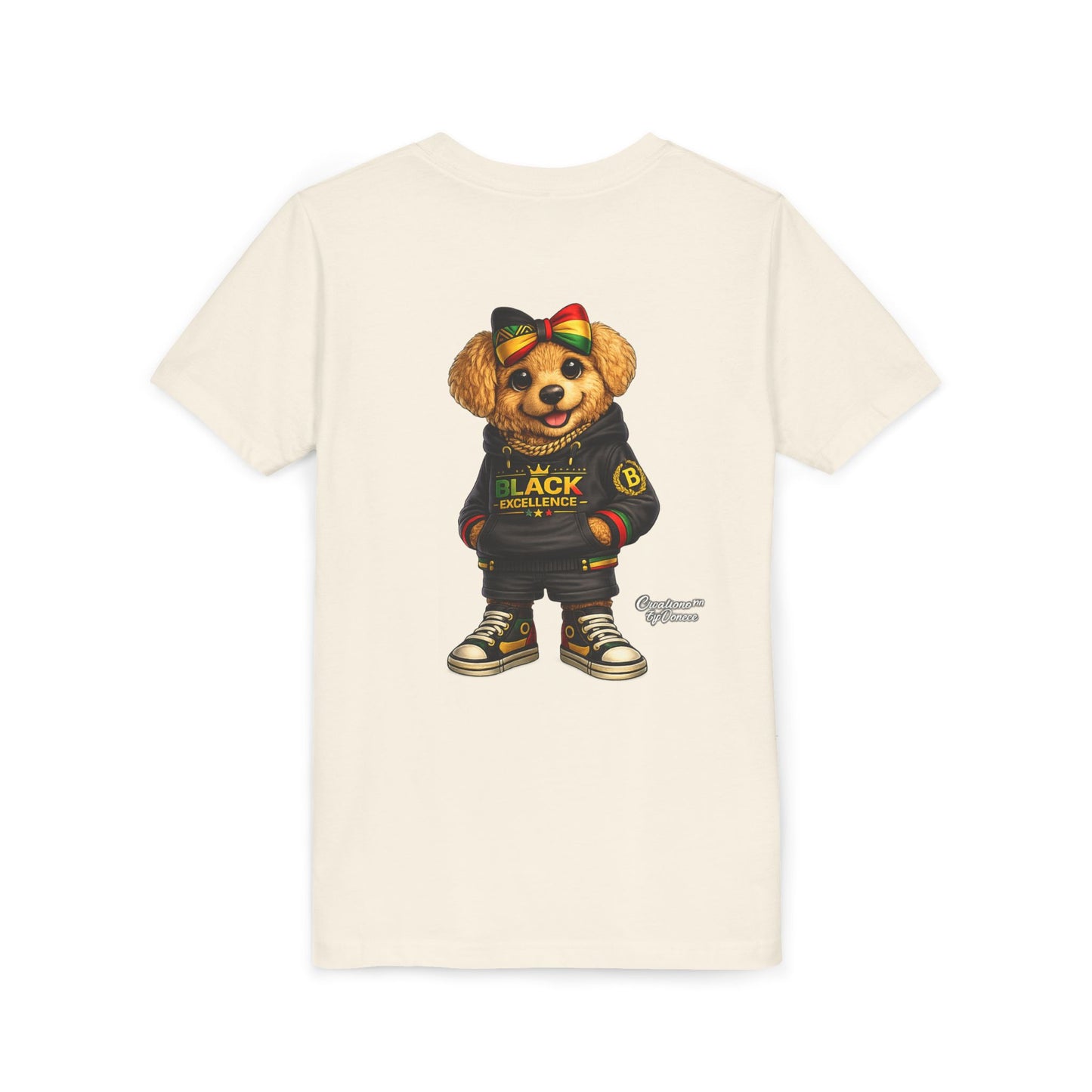 Youth Tee — Rasta Teddy "Black Excellence" Graphic Shirt