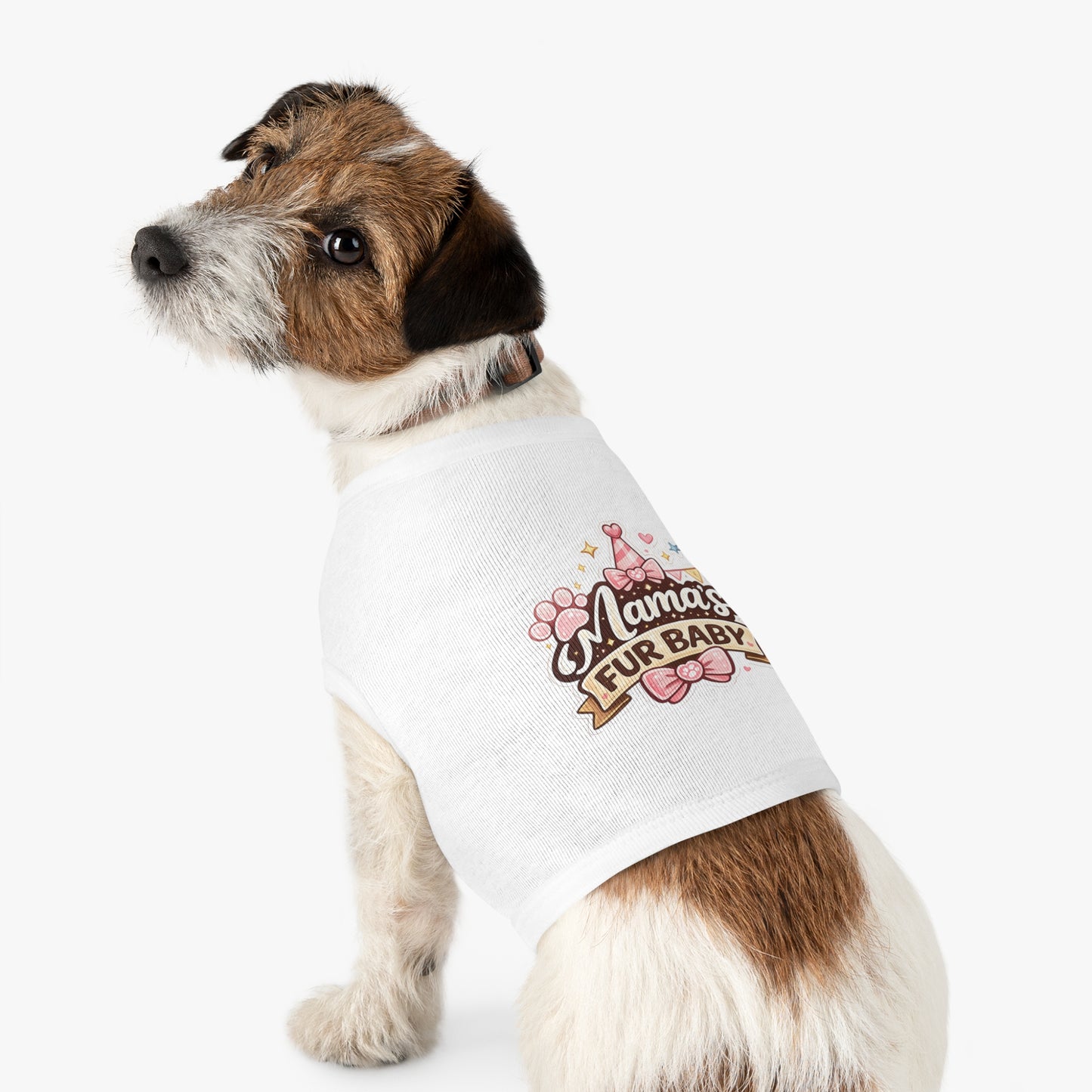 Mama's Fur Baby Pet Tank Top — Cute Paw & Bow Dog Shirt