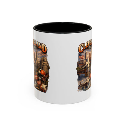 Cleveland Ohio Vintage Football Accent Coffee Mug (11/15oz)