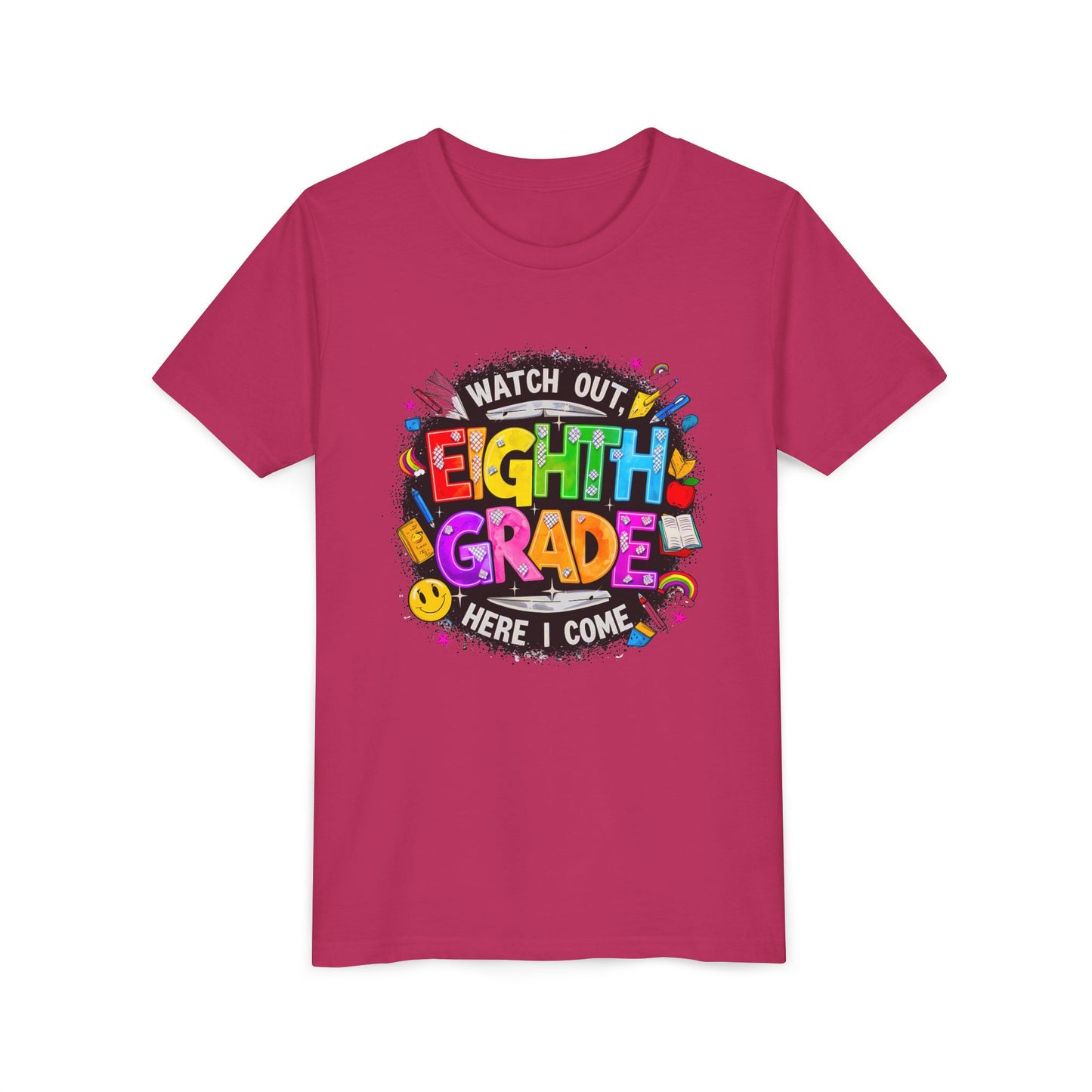 Eighth Grade Kids T‑Shirt — "Watch Out, Eighth Grade Here I Come" Back-to-School Tee
