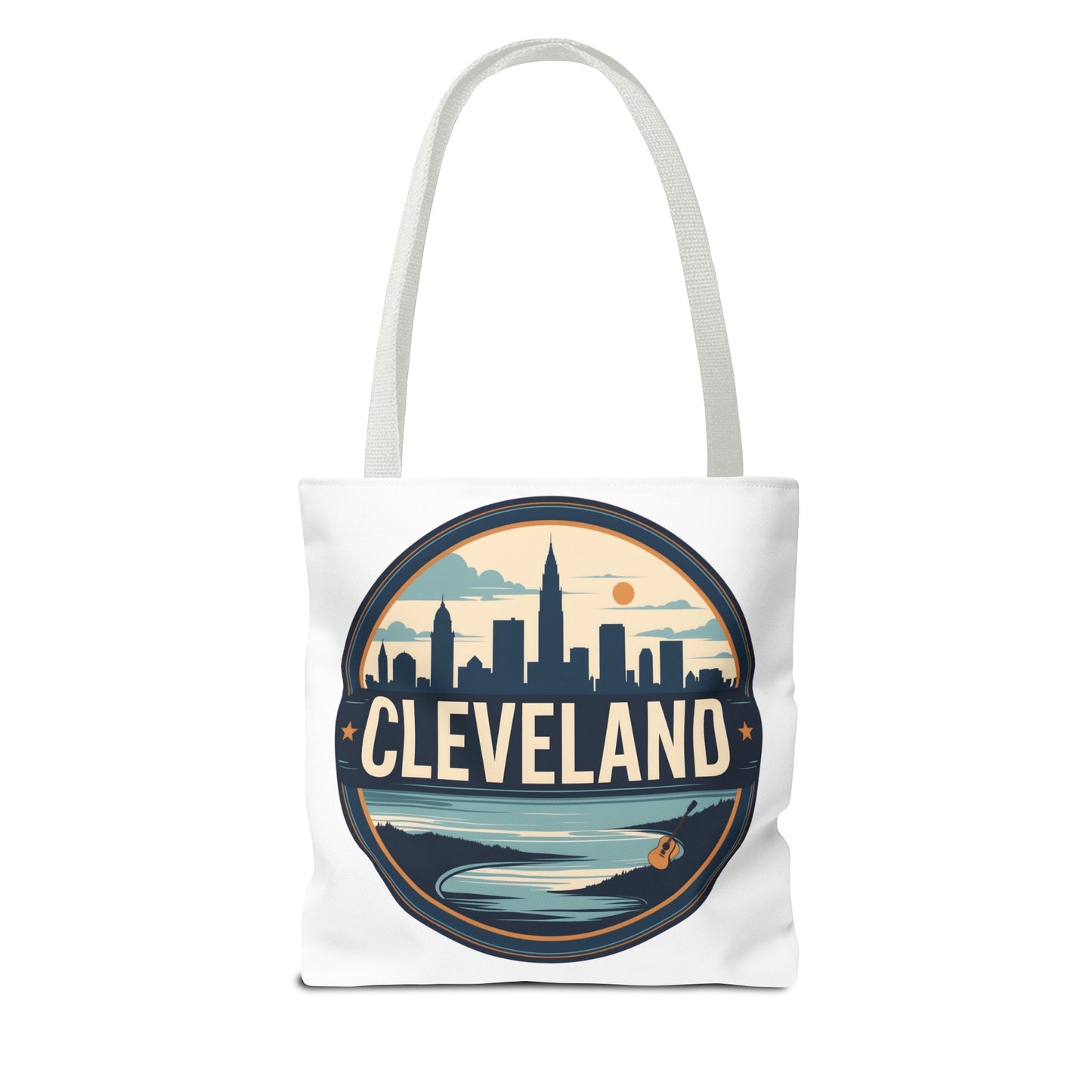 Cleveland Skyline Tote Bag — Vintage Cityscape Beach Design