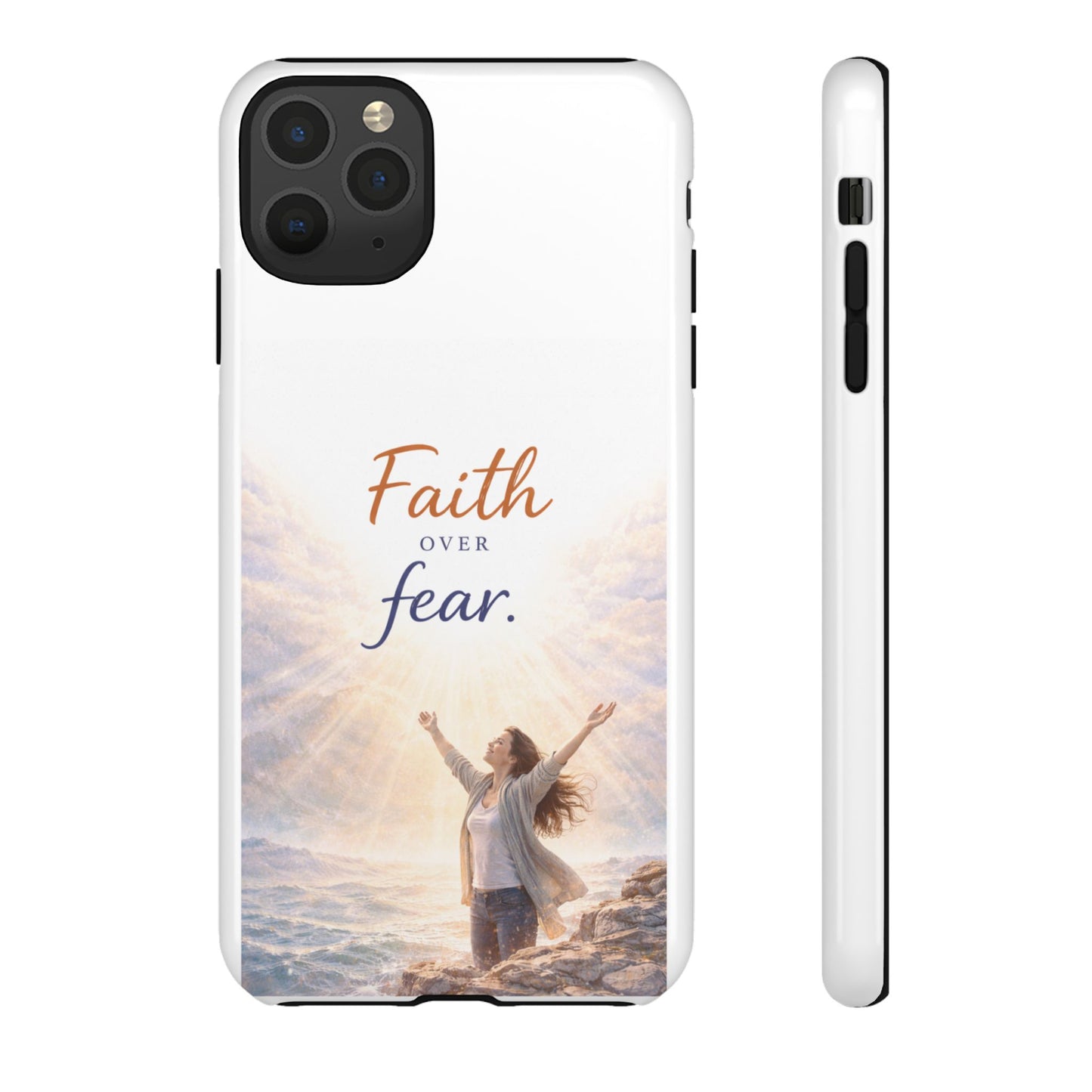 Faith Over Fear Phone Case — Inspirational Christian iPhone Cover