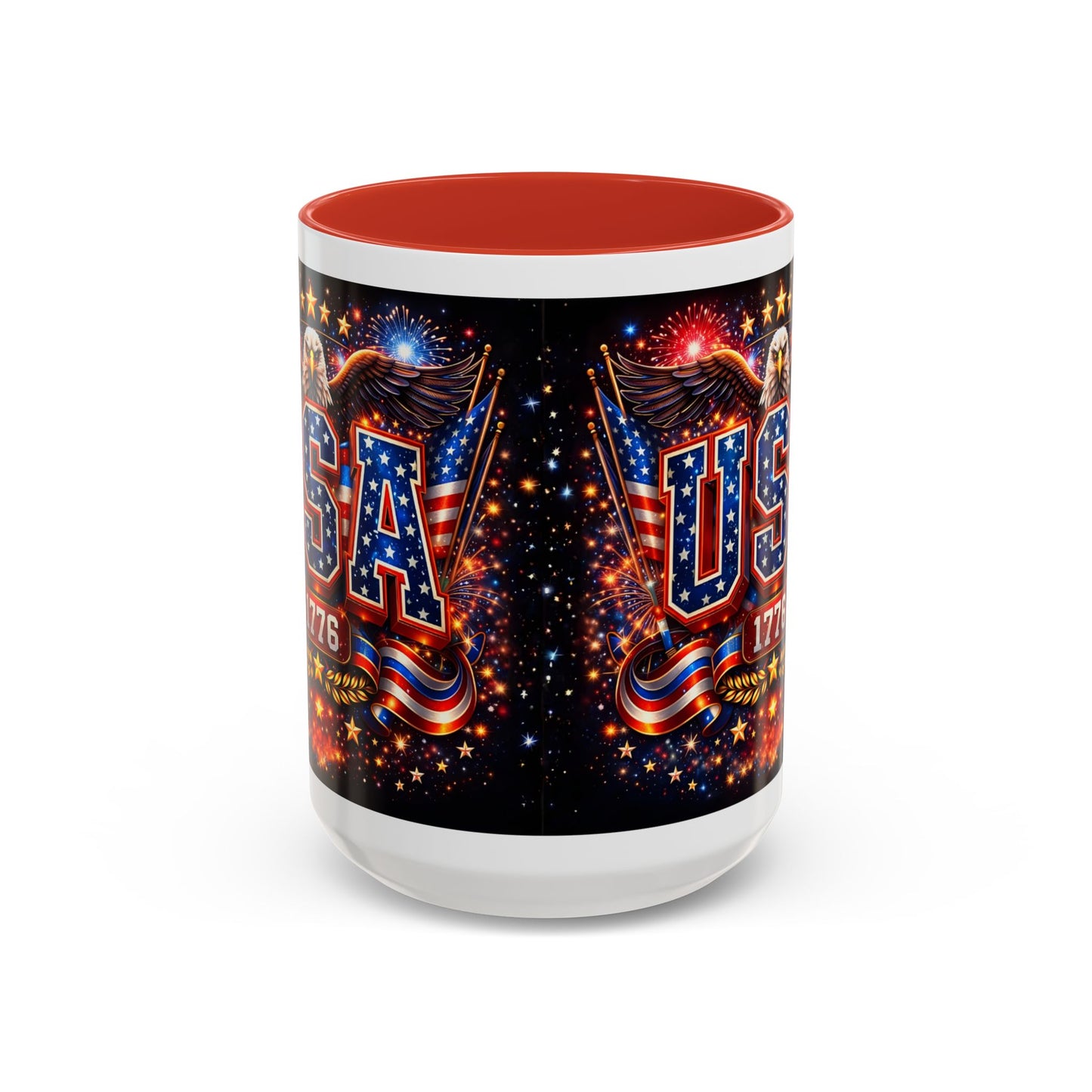 USA Eagle Coffee Mug – Patriotic 1776 Accent Mug (11/15oz)