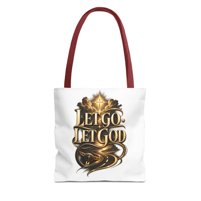 Let Go Let God Inspirational Tote Bag — Christian Faith Prayer Gift
