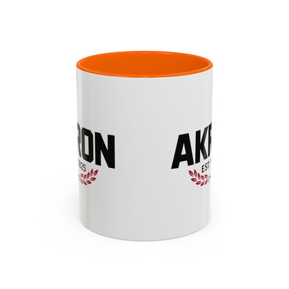 Akron Est. 1825 Accent Coffee Mug — Vintage City Pride Ceramic Mug