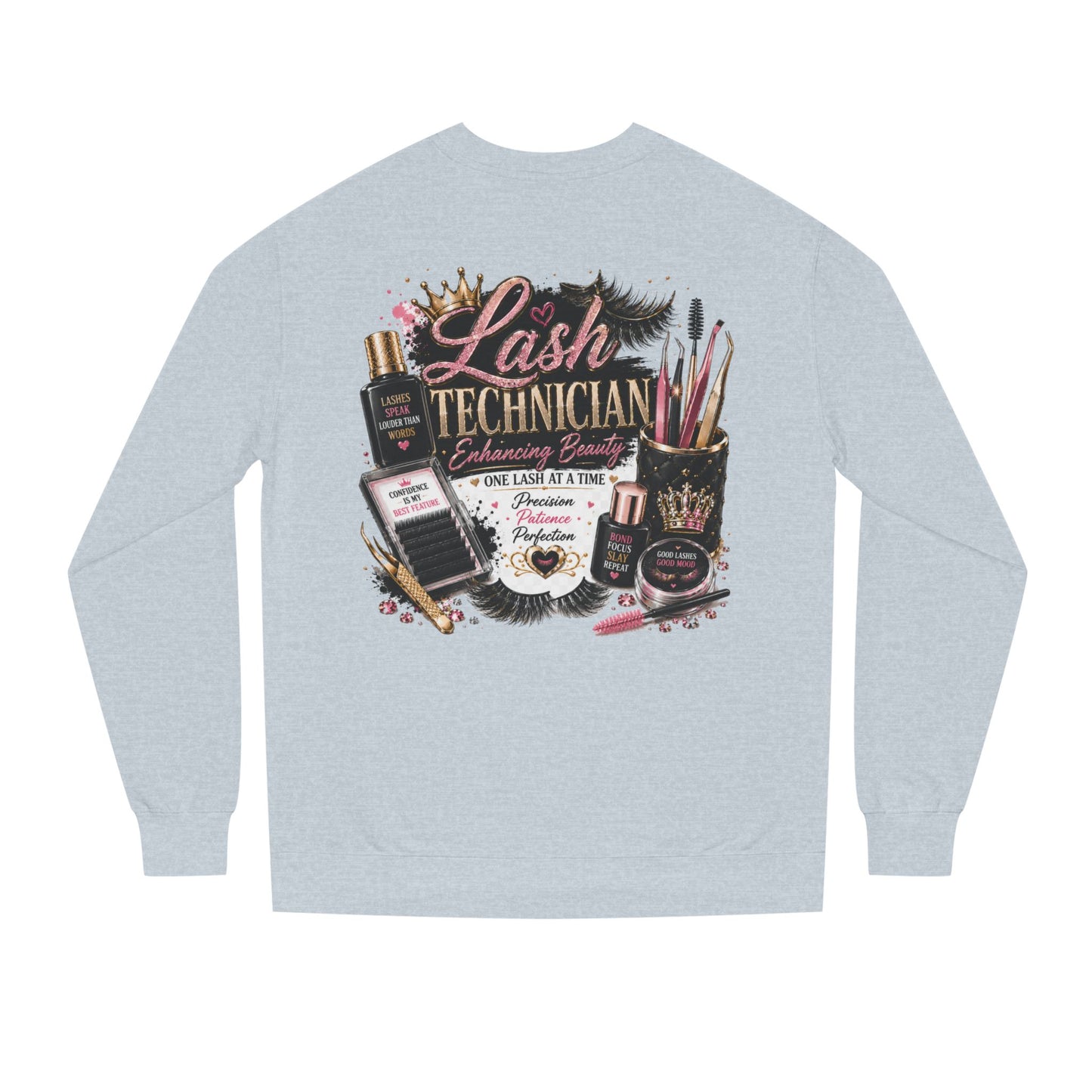 Lash Technician Crewneck Sweatshirt – Beauty Tools Graphic