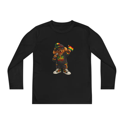 Youth Long Sleeve Tee — Black Lives Matter Kid Graphic with Rasta Flag
