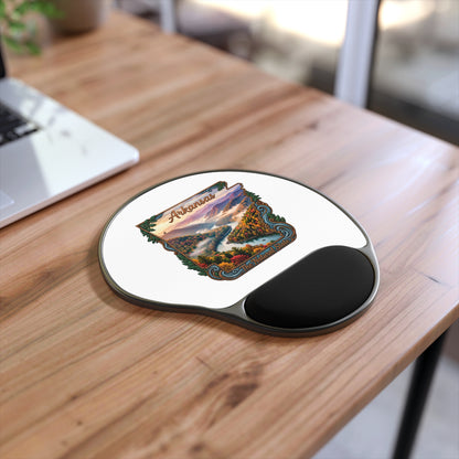Arkansas Scenic State Map Mouse Pad with Wrist Rest — The Natural State Office Accessory