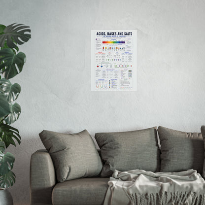 Acids, Bases & Salts Chemistry Poster — Educational Fine Art Poster for Classroom or Study