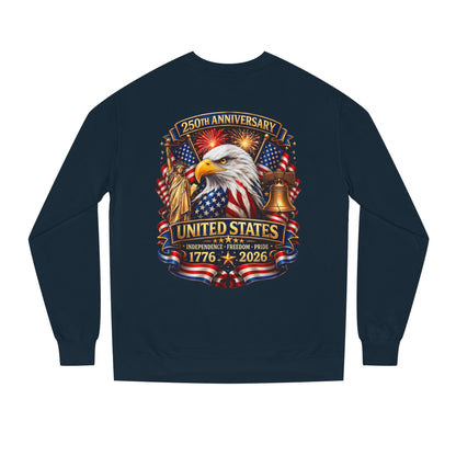 250th Anniversary United States Crewneck Sweatshirt — Eagle & American Flag 1776–2026