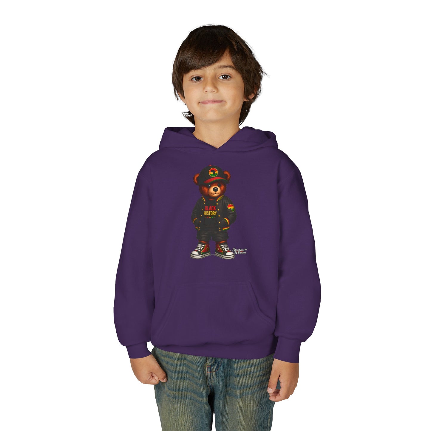 Youth Bear Hoodie — 'Follow Your History' Streetwear Kids Sweatshirt