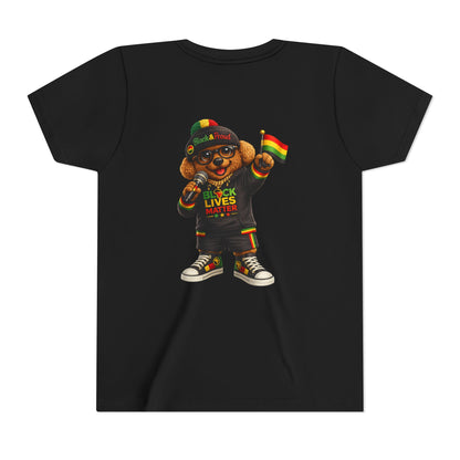 Youth Tee — Kid Bear Black Lives Matter Rasta Flag Shirt